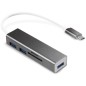 LogiLink USB-C 3-Port Hub with Card Reader Sølv LogiLink USB-C 3-Port Hub with Card Reader Sølv